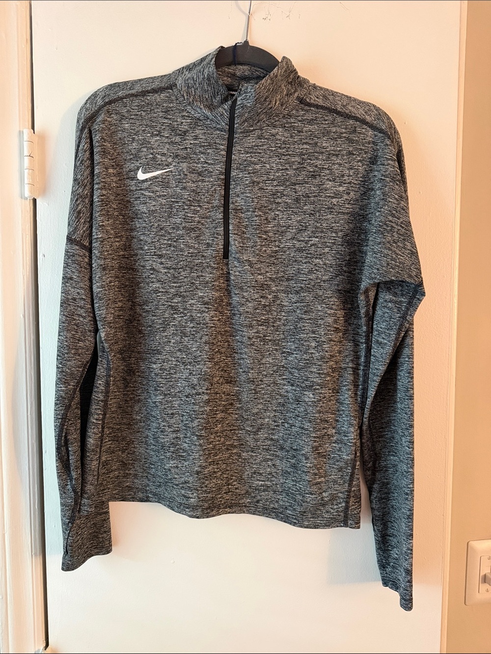 Nike Gray Heather Quarter-Zip Performance Pullover